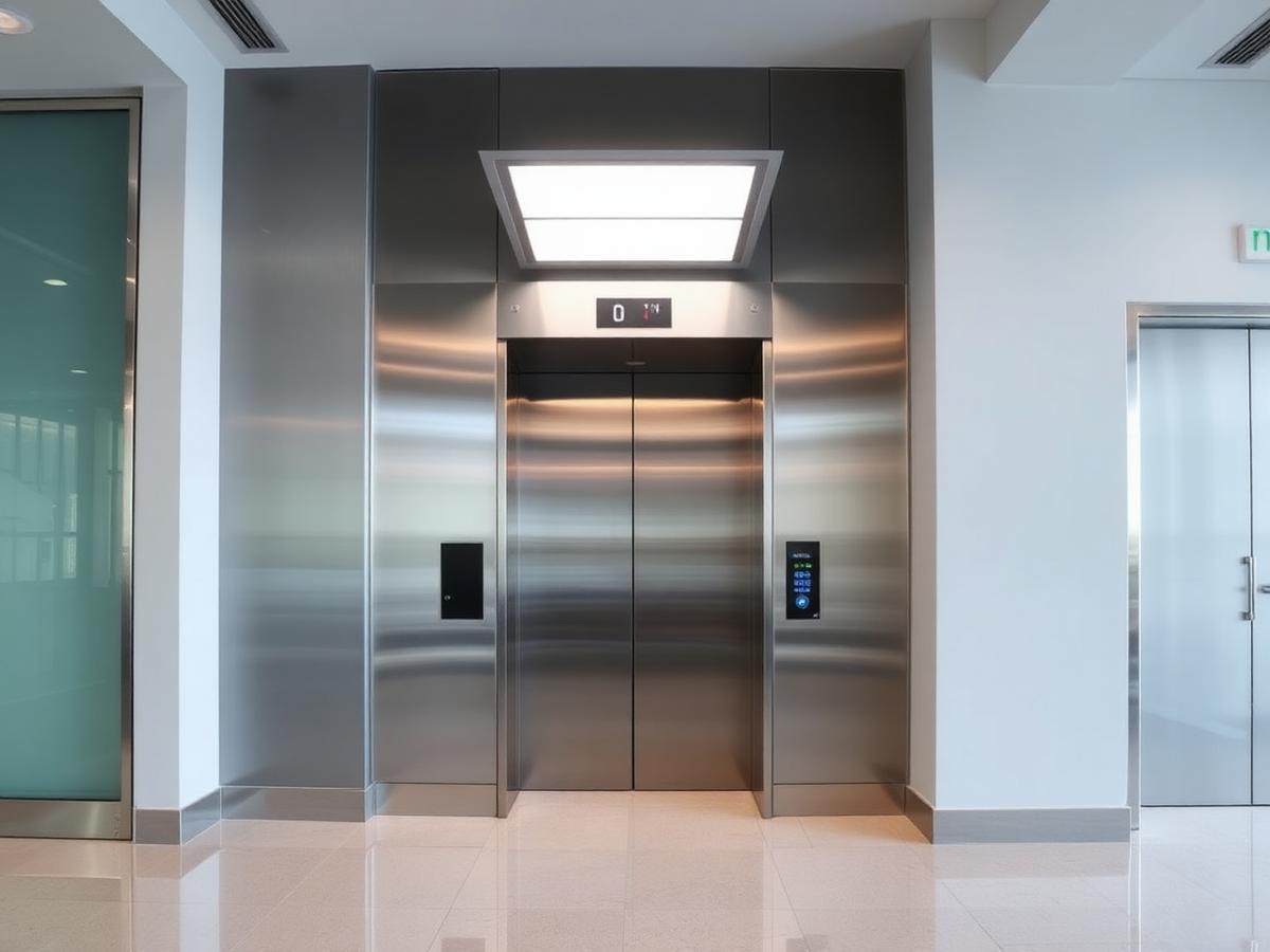 Completed passenger elevator installation in a Lagos commercial building